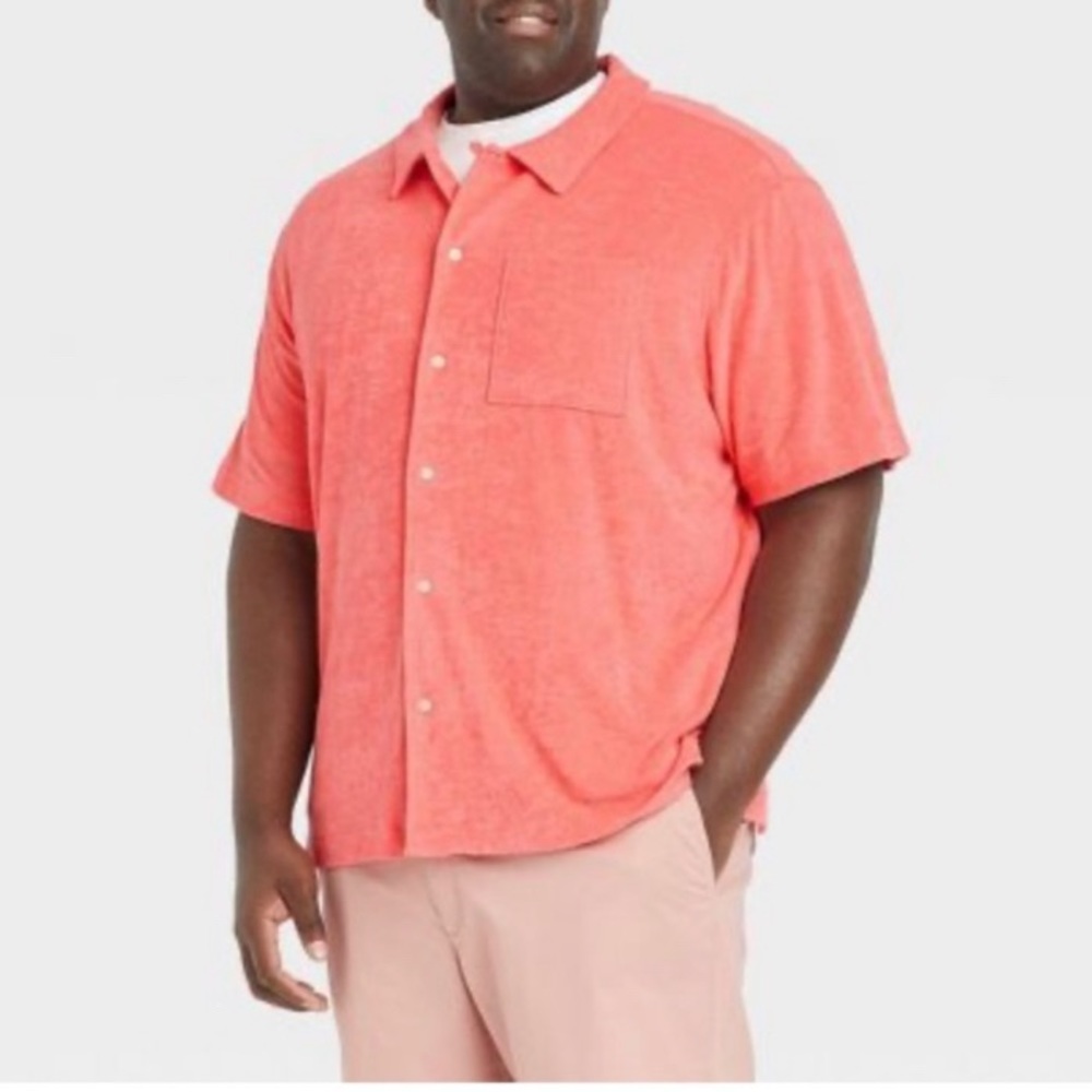 - Goodfellow & co terry camp shirt coral color